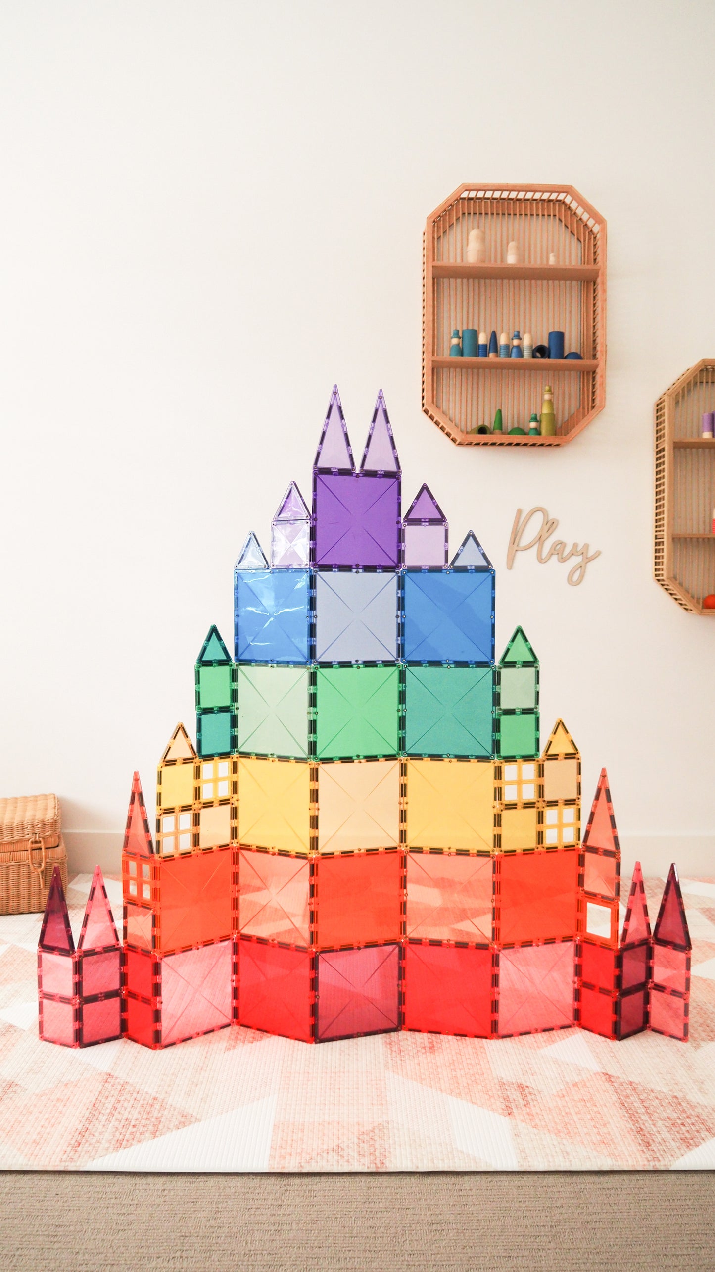 Pastel vs Rainbow Connetix Tiles