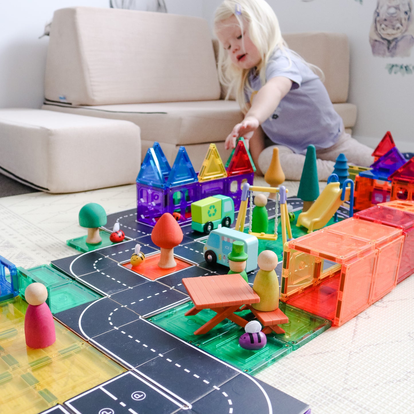Magnetic Tile Topper - Road Pack