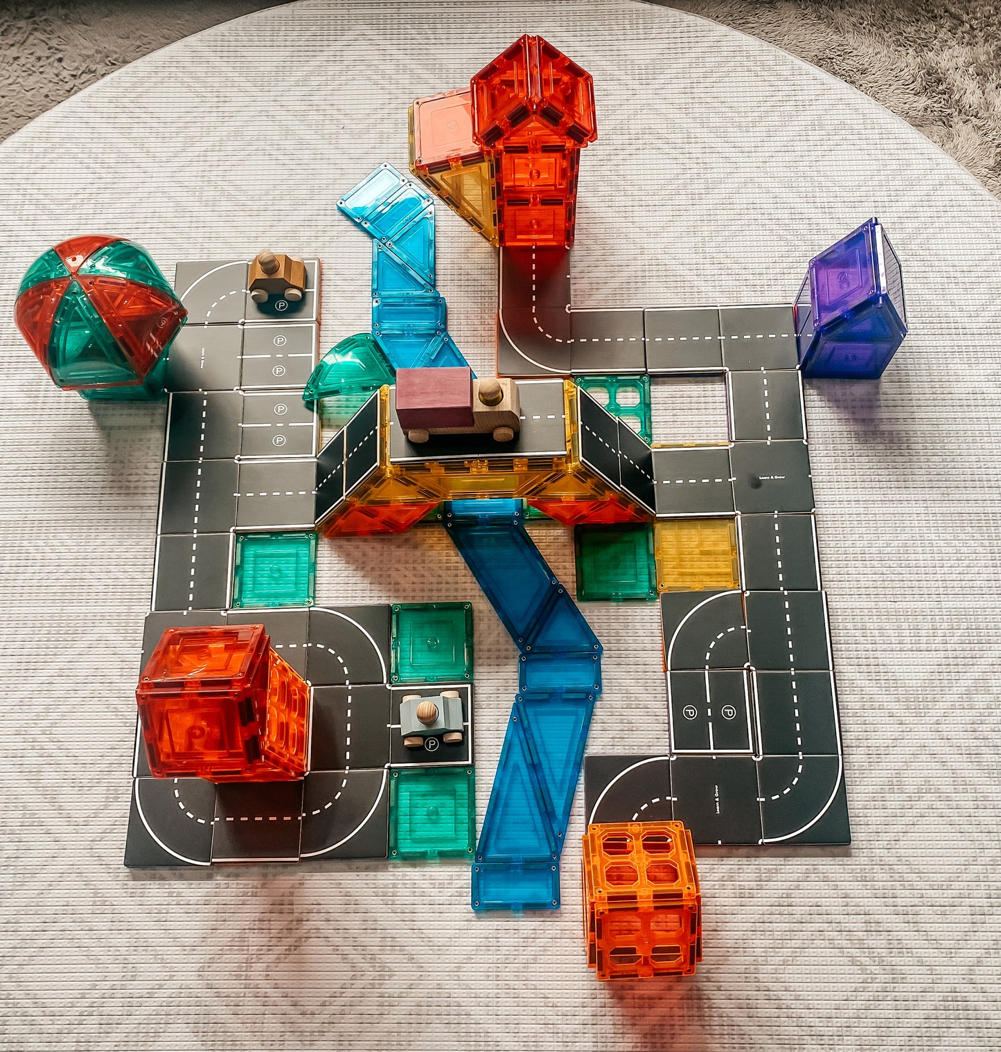 Magnetic Tile Topper - Road Pack