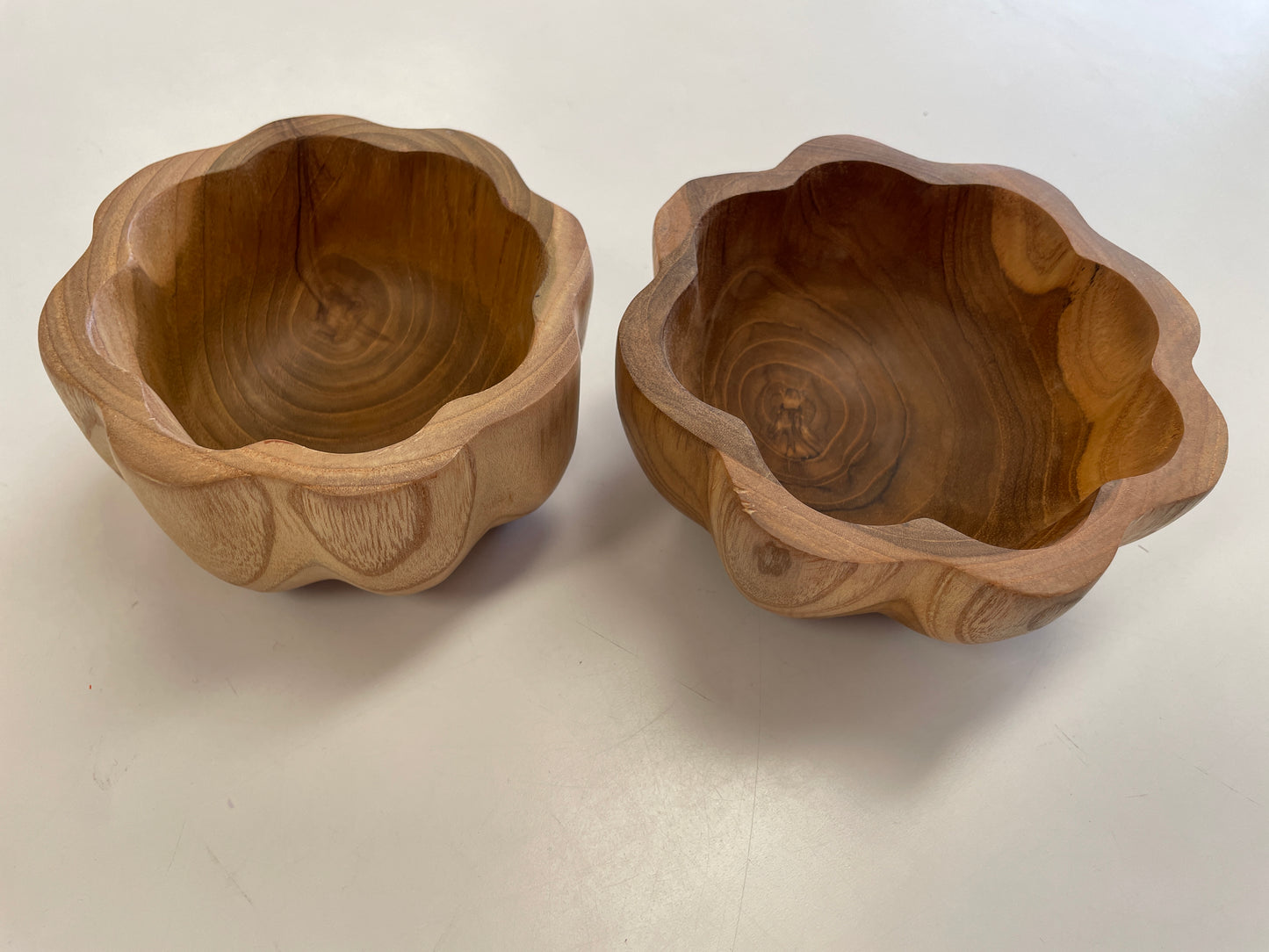Papoose Wooden Daisy Bowls - Set of 2