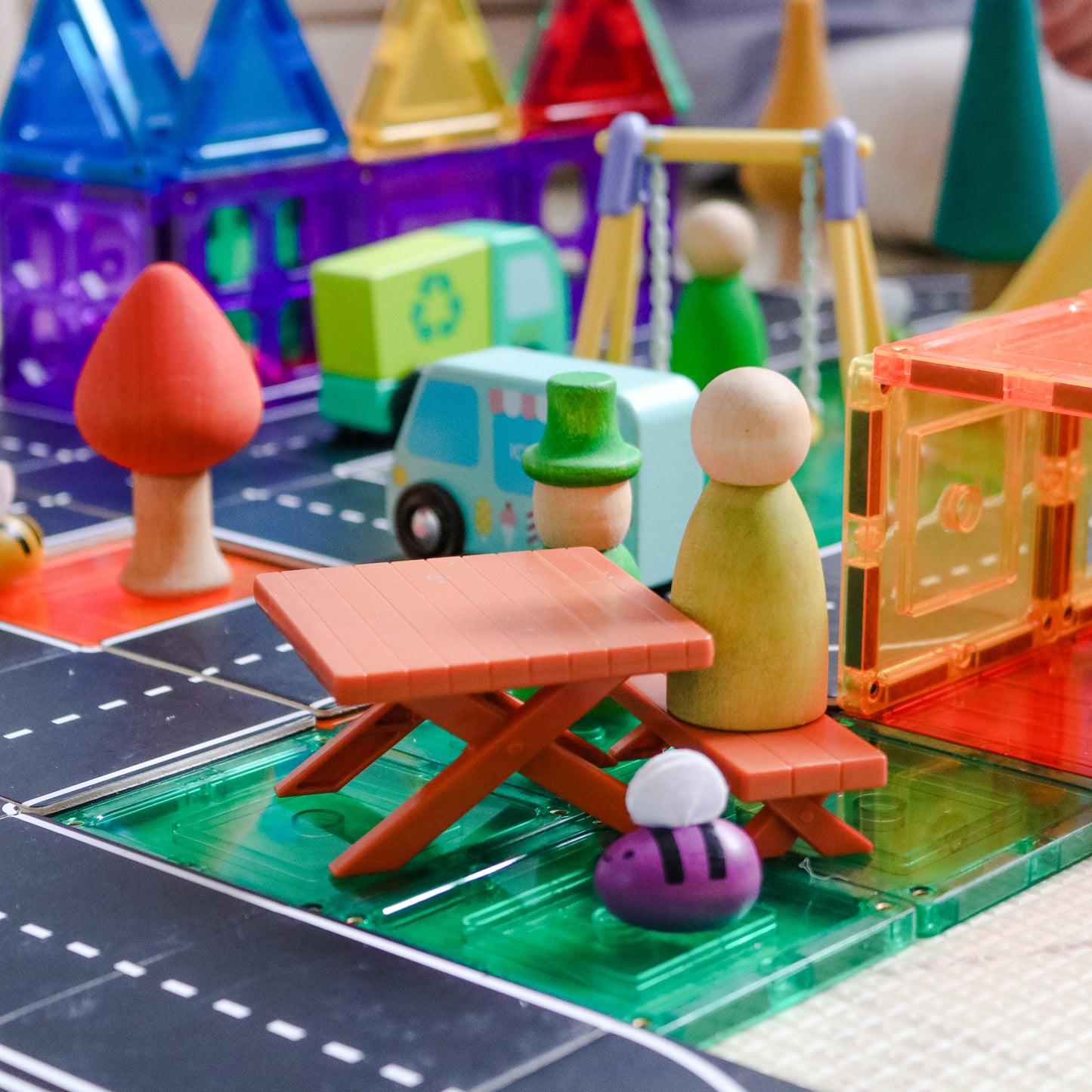 Magnetic Tile Topper - Road Pack