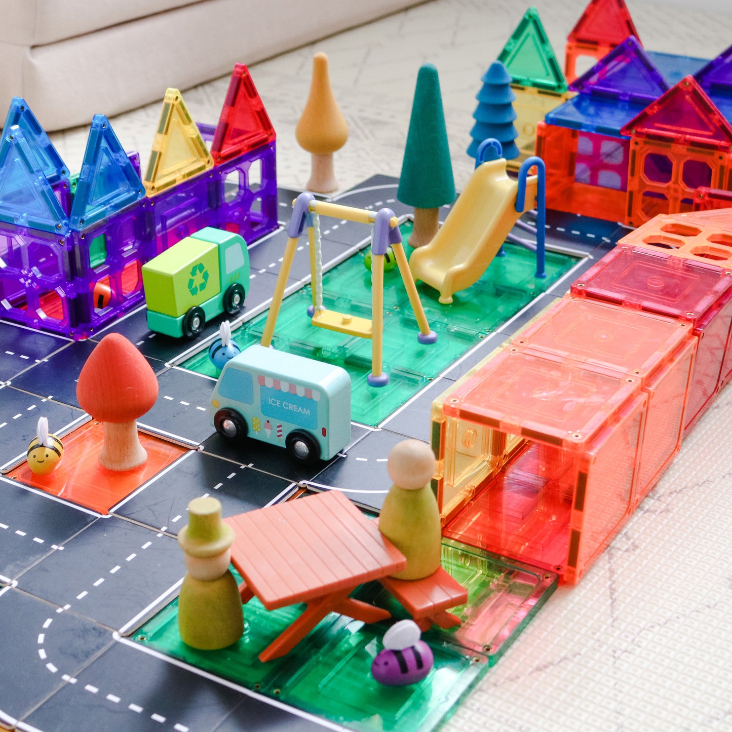 Magnetic Tile Topper - Road Pack