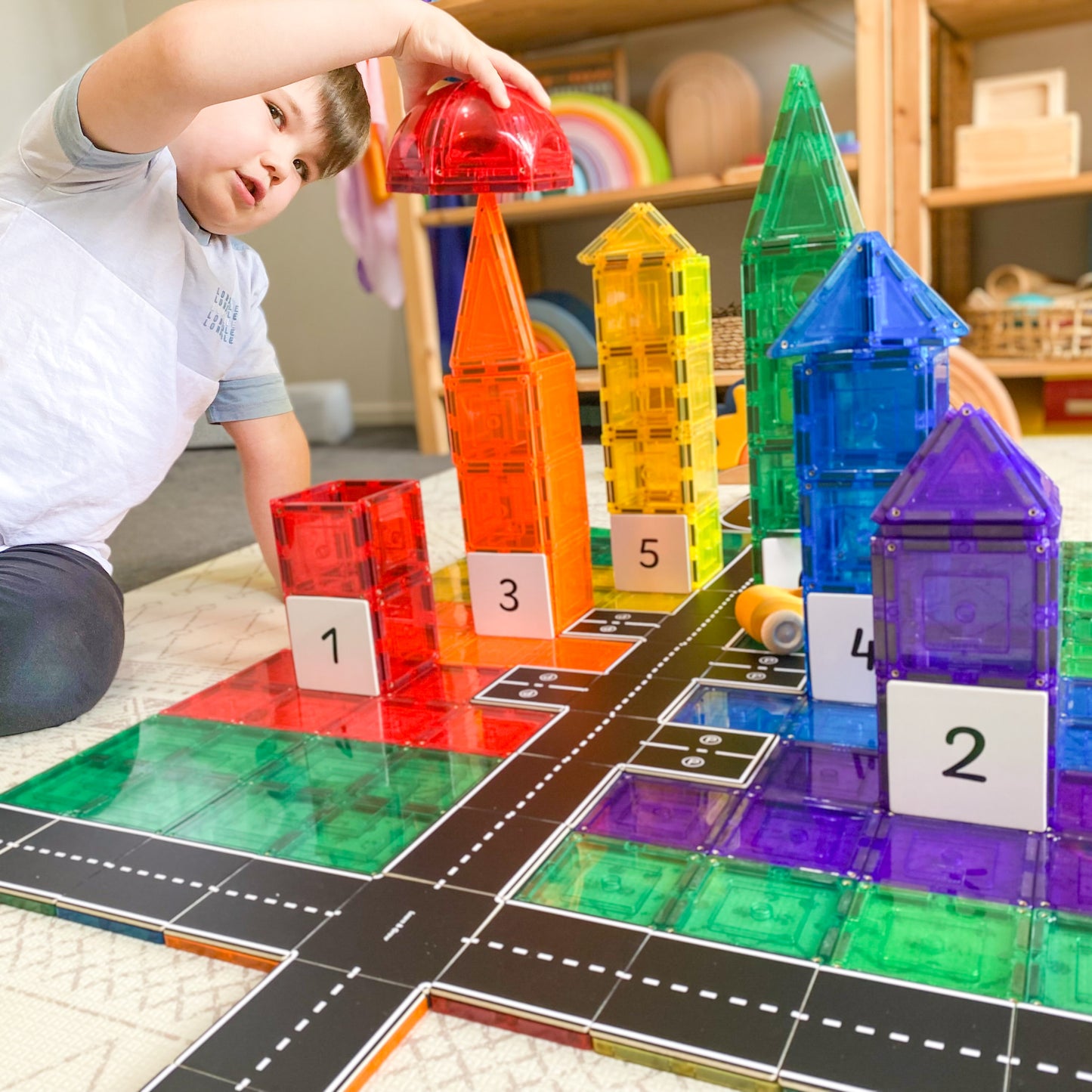 Magnetic Tile Topper - Road Pack