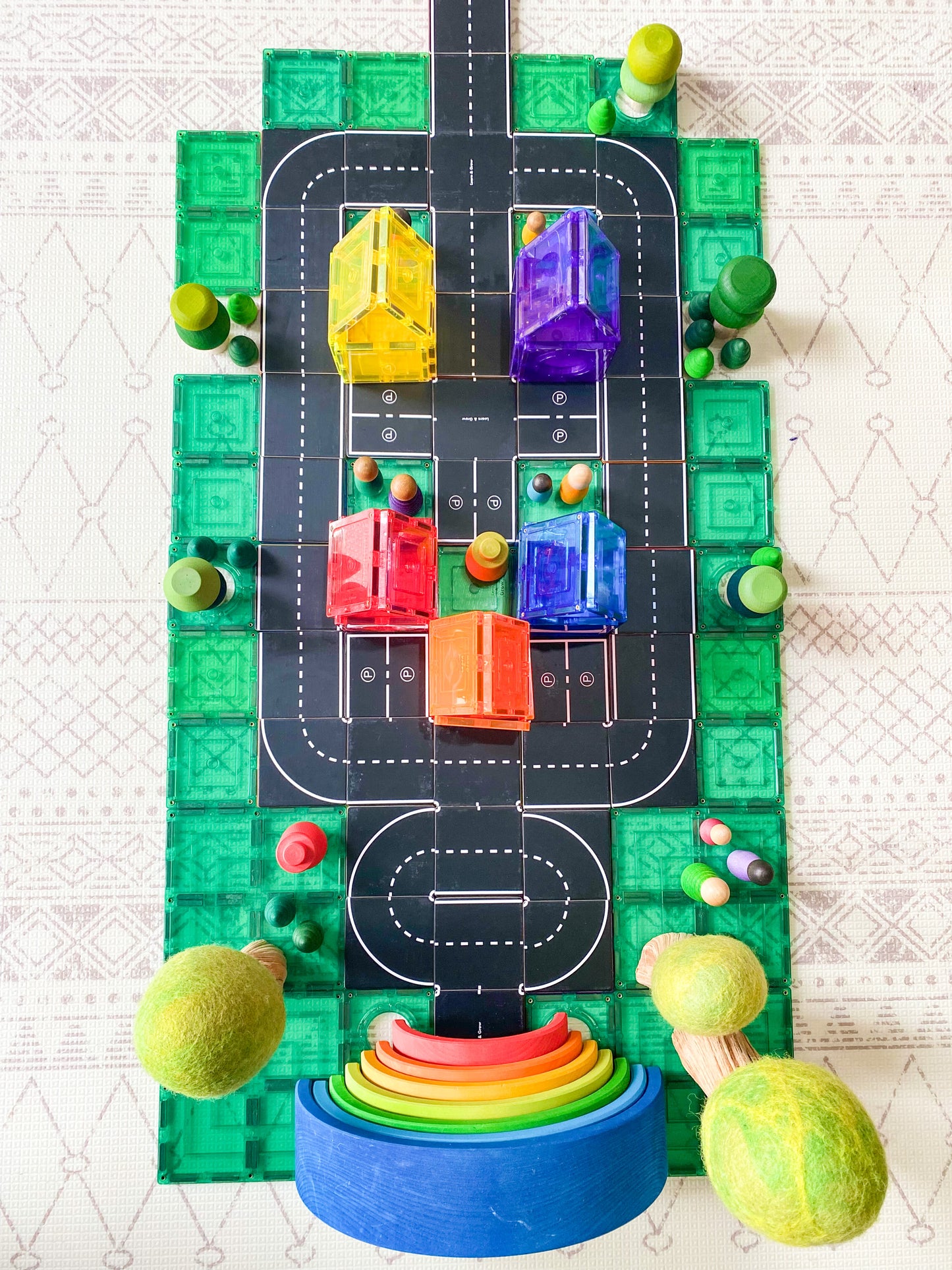Magnetic Tile Topper - Road Pack
