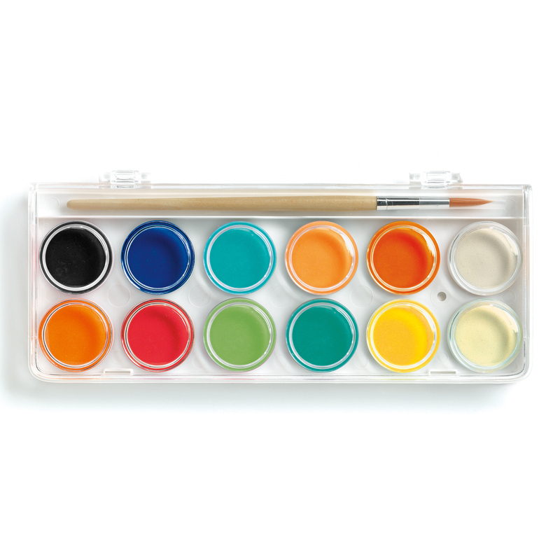 PALETTE OF 12 GOUACHE PAINTS