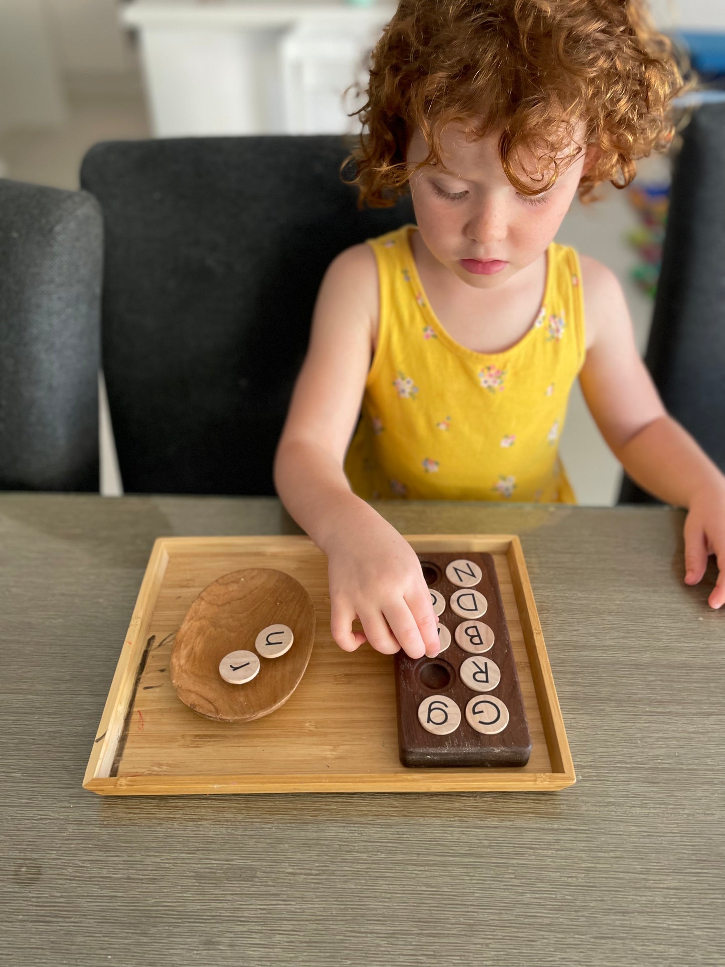 Ten Frame with Balls - Walnut