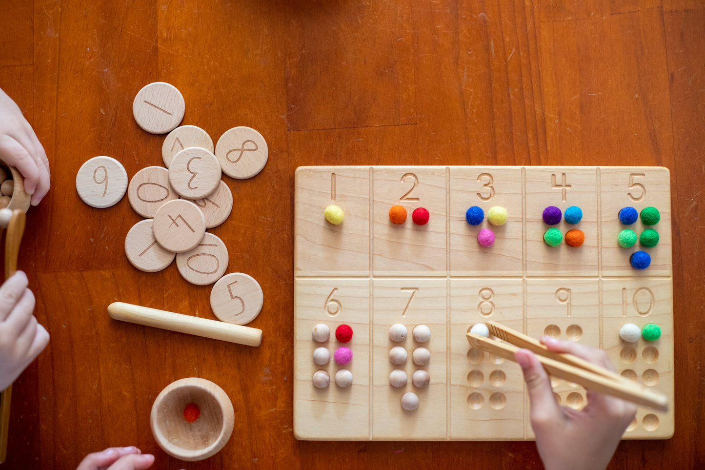 Wooden Number Dots