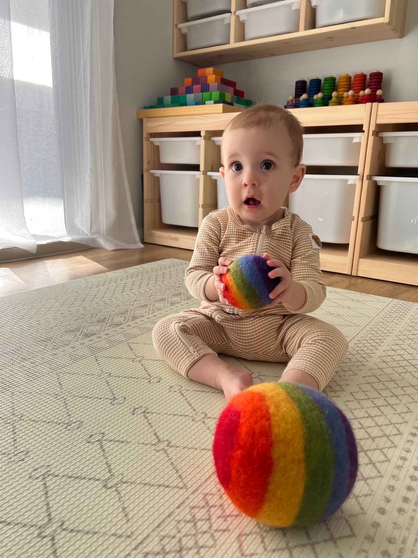 Papoose Rainbow Felt Balls - 2 Pack