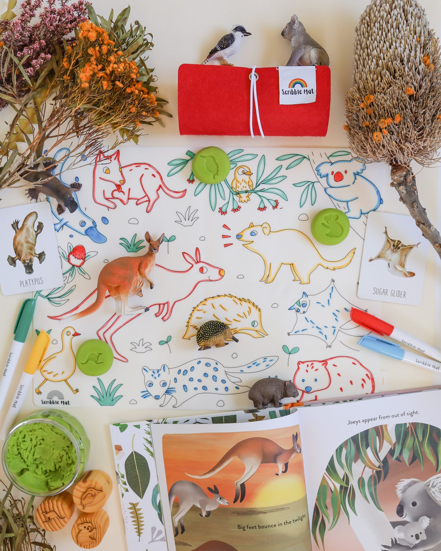 Reusable Scribble Mat - Baby Australian Animals