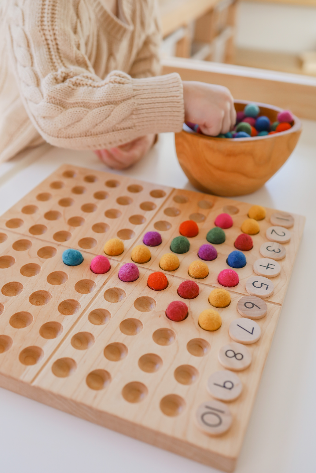 Hundreds Board with Wood Balls