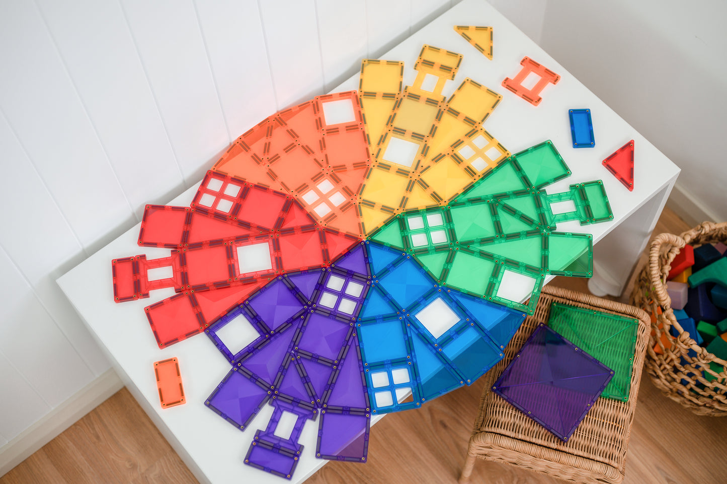 Rainbow Connetix Tiles - 102 Piece Creative Pack