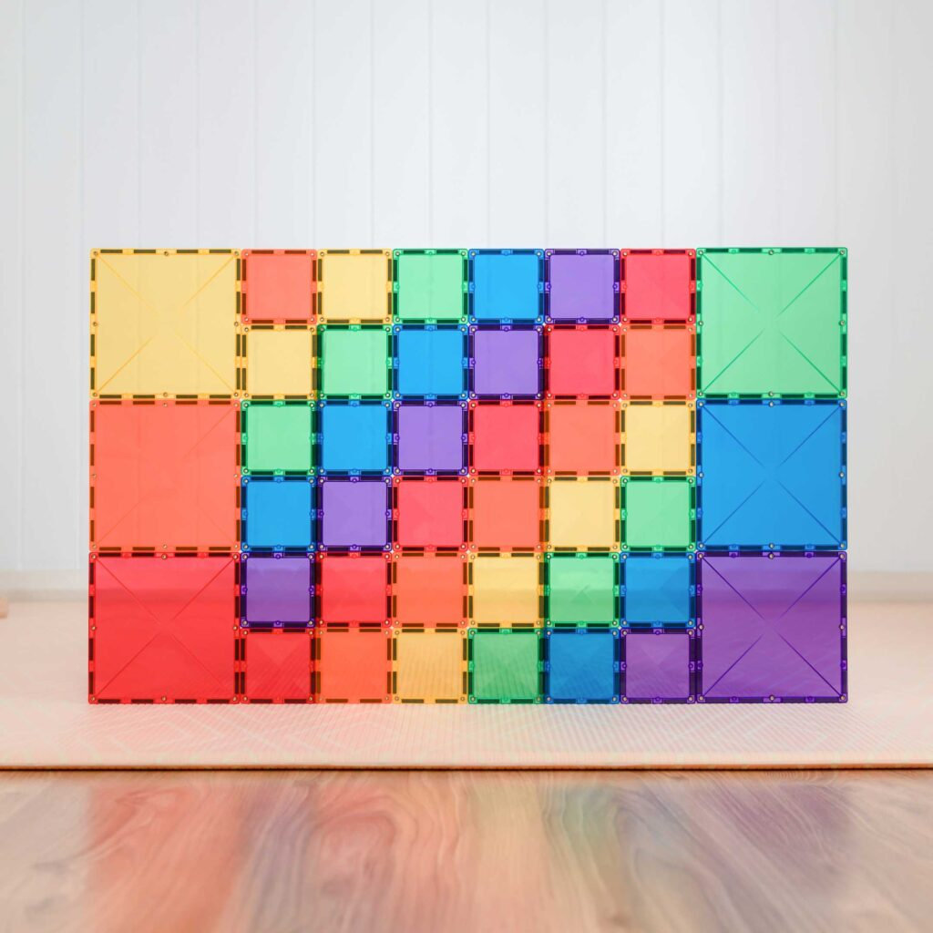 Rainbow Connetix Tiles - 42 Piece Square Pack