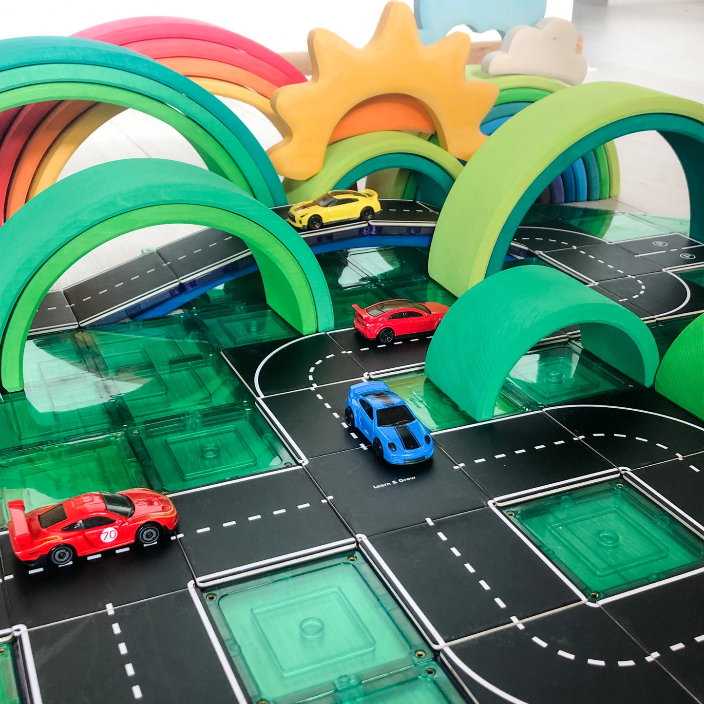 Magnetic Tile Topper - Road Pack