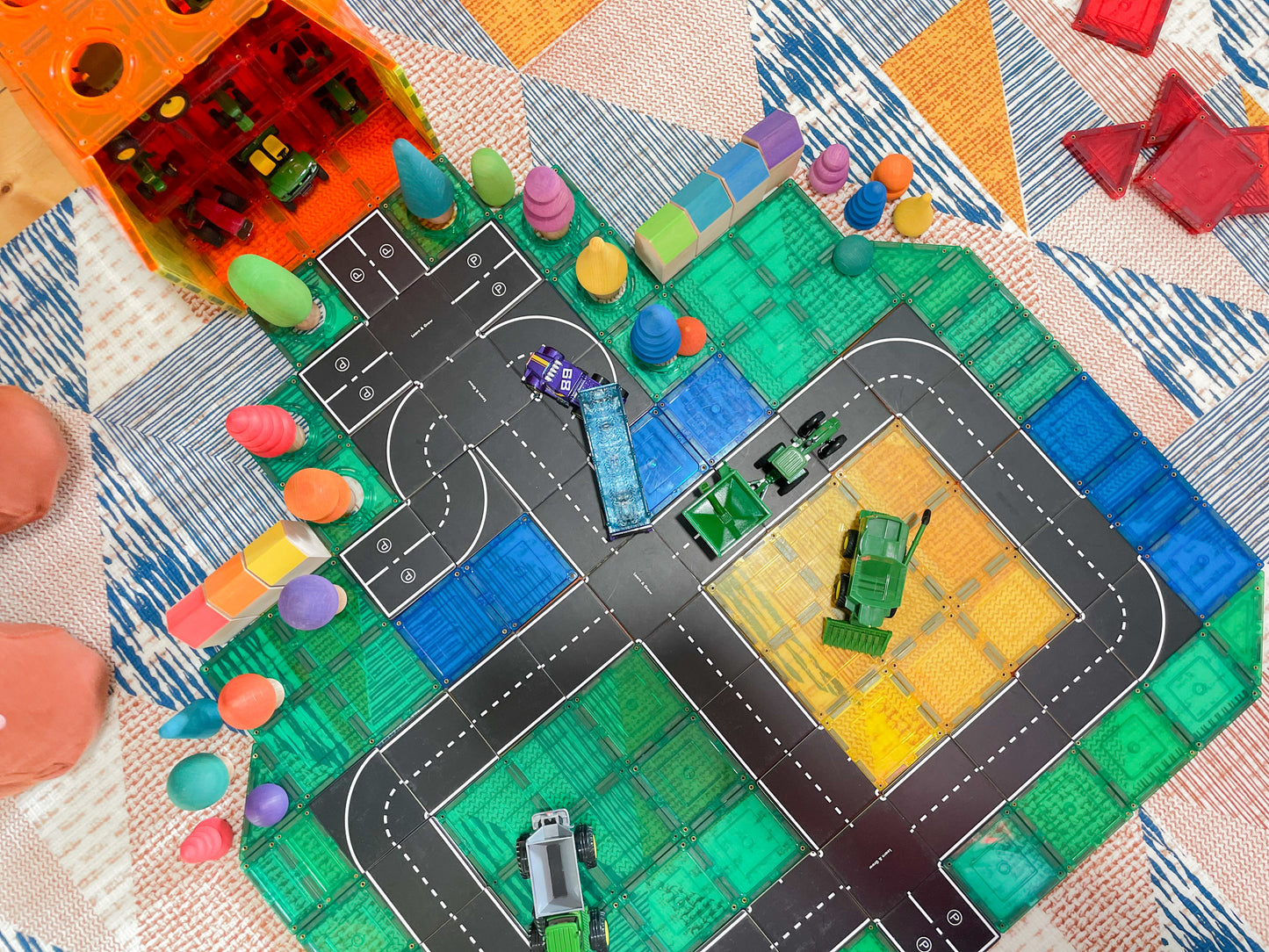 Magnetic Tile Topper - Road Pack
