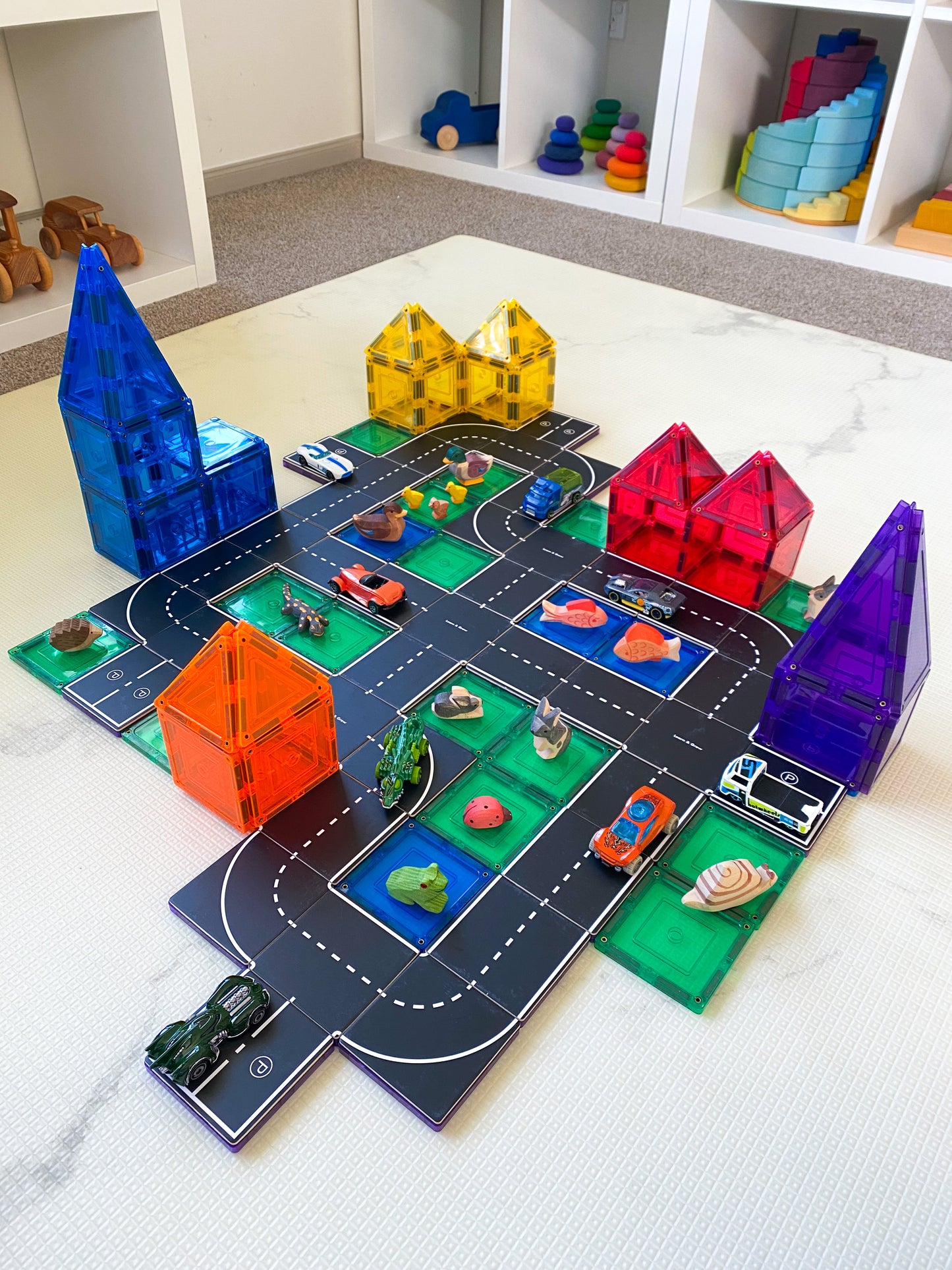 Magnetic Tile Topper - Road Pack