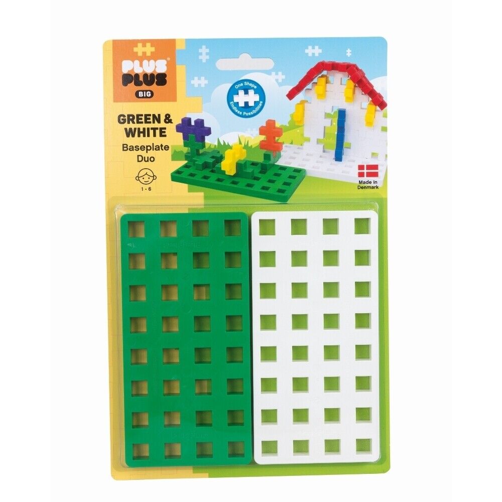 Plus Plus BIG - Base Plate Duo White and Green