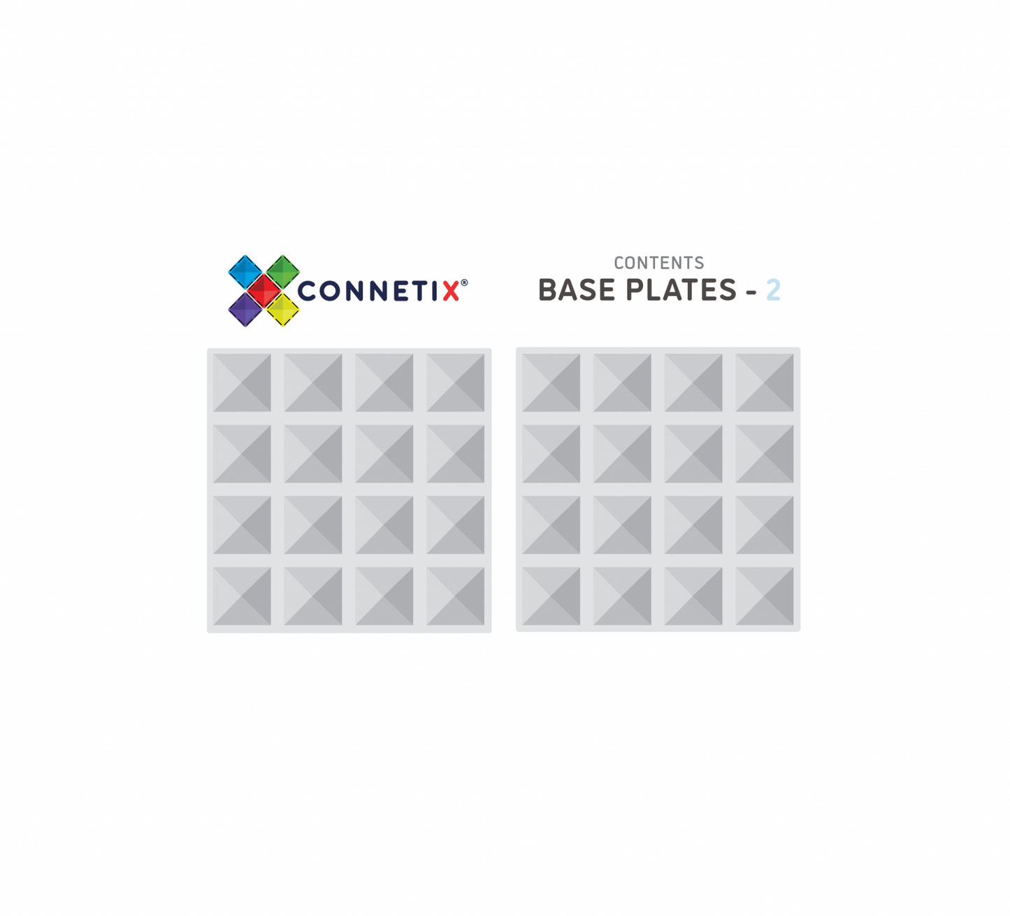 Clear Connetix Tiles - Base Plate 2 Pack - Clear
