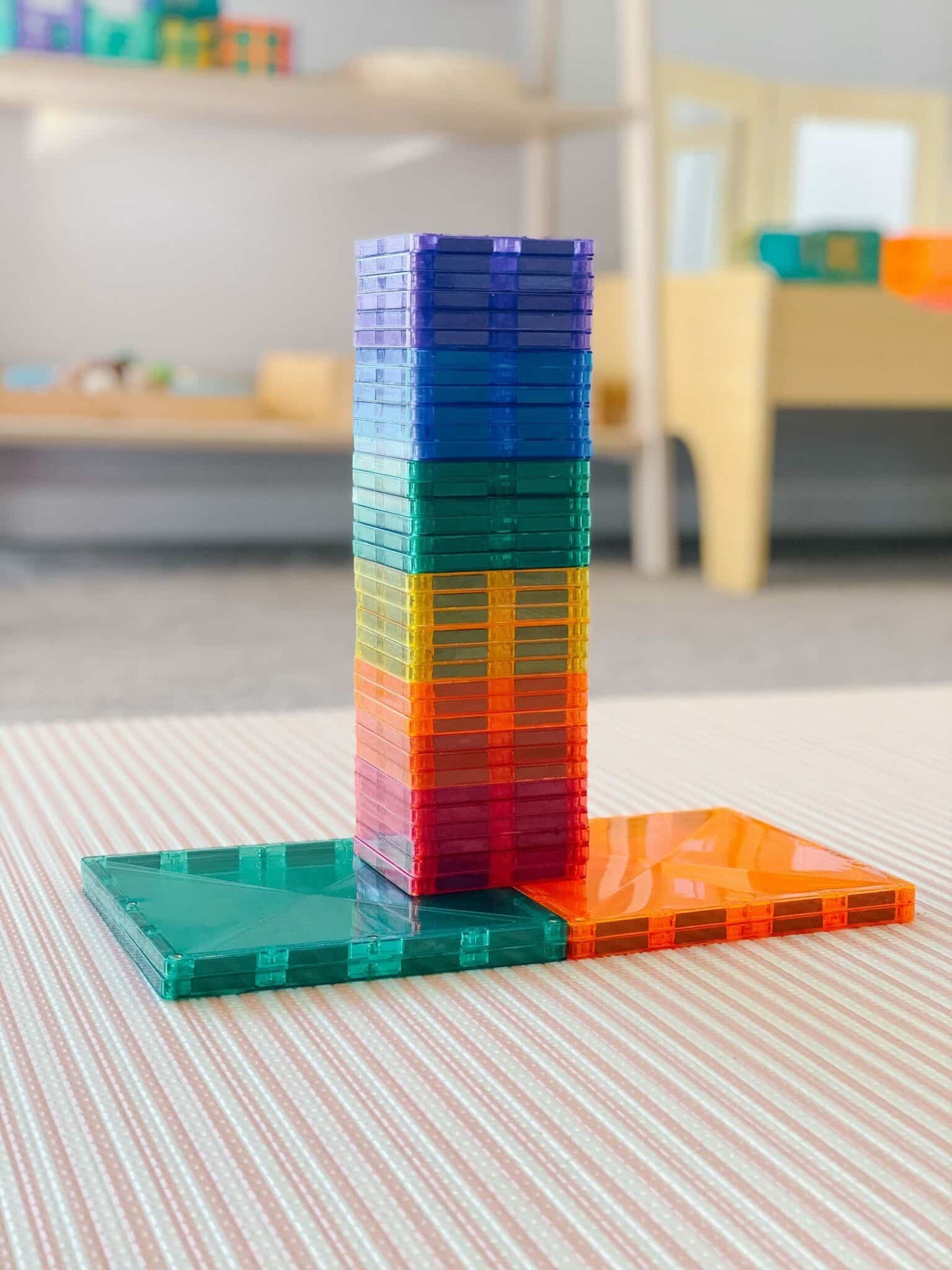 Rainbow Connetix Tiles - 42 Piece Square Pack