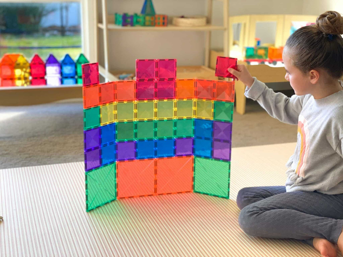 Rainbow Connetix Tiles - 42 Piece Square Pack