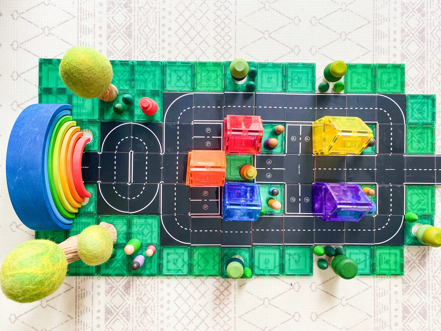 Magnetic Tile Topper - Road Pack