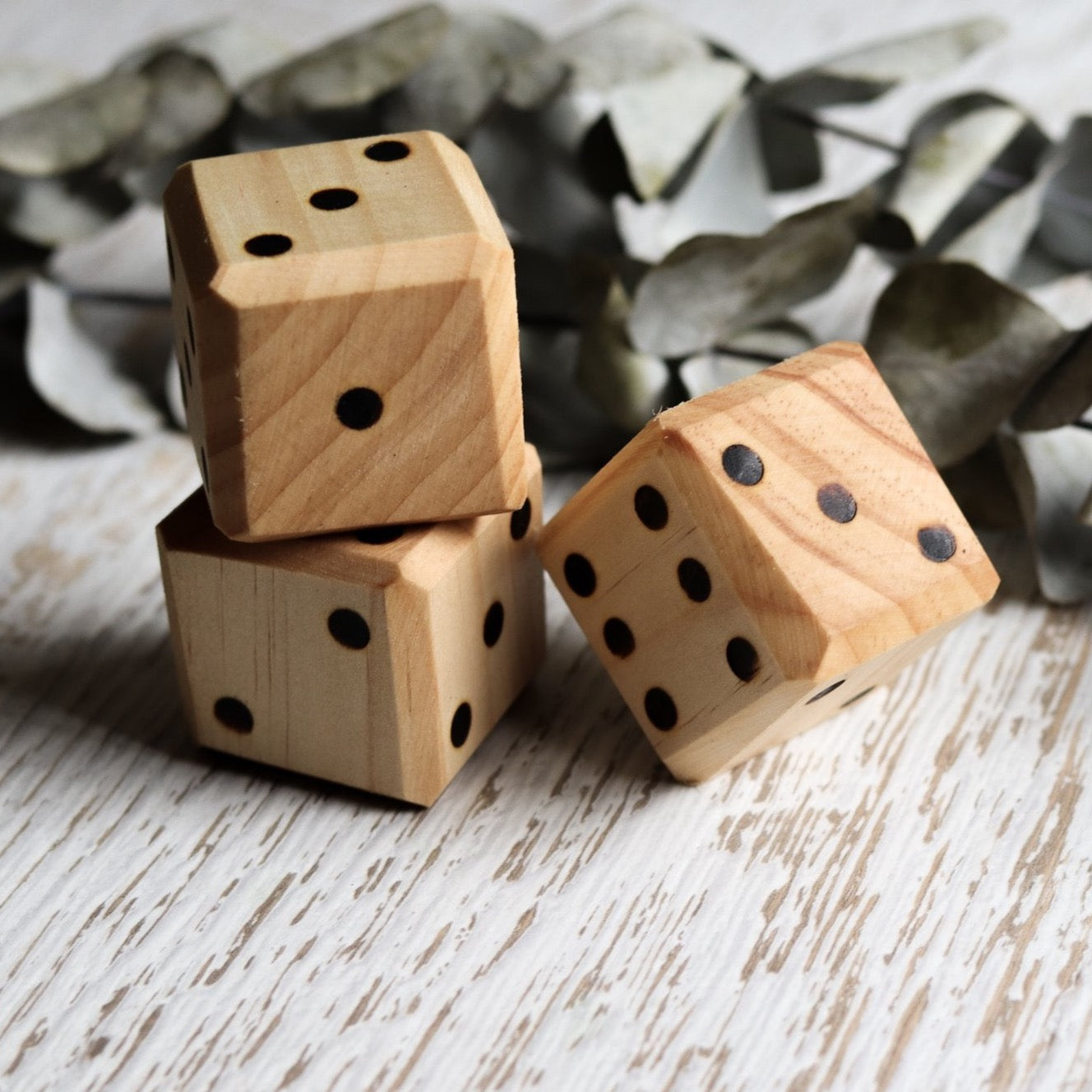 2 Chunky Wooden Dice