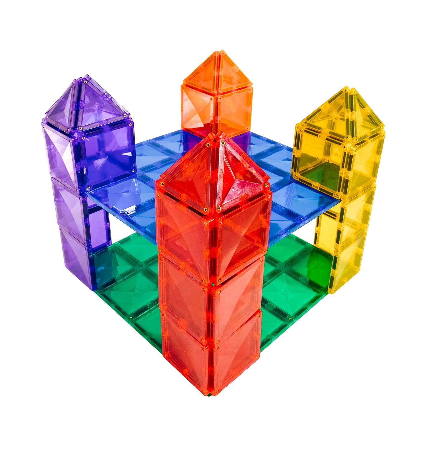 Rainbow Connetix Tiles - Base Plate 2 Pack - Blue and Green