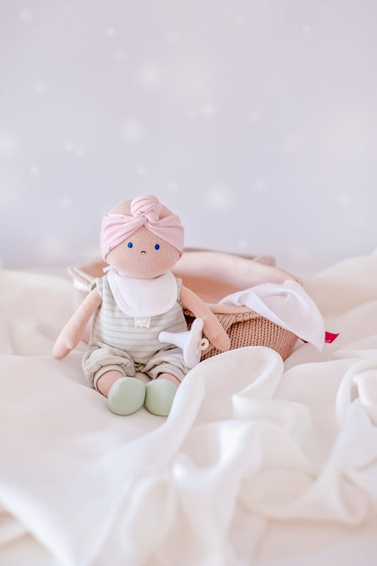 Baby with Knitted Carry Cot