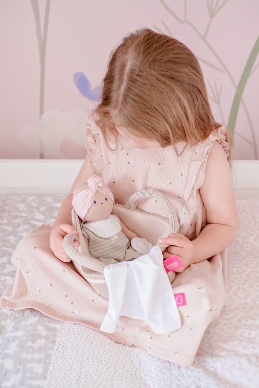 Baby with Knitted Carry Cot
