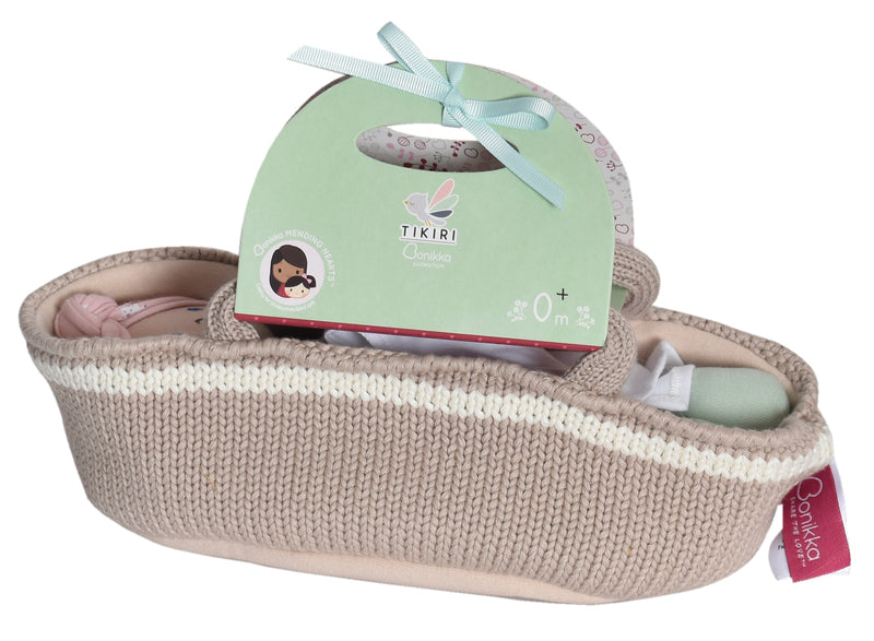 Baby with Knitted Carry Cot
