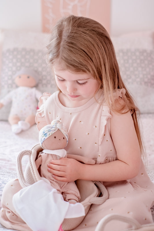Baby with Knitted Carry Cot