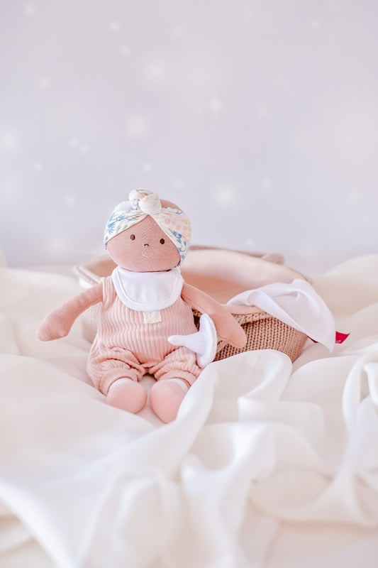 Baby with Knitted Carry Cot