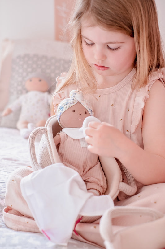 Baby with Knitted Carry Cot