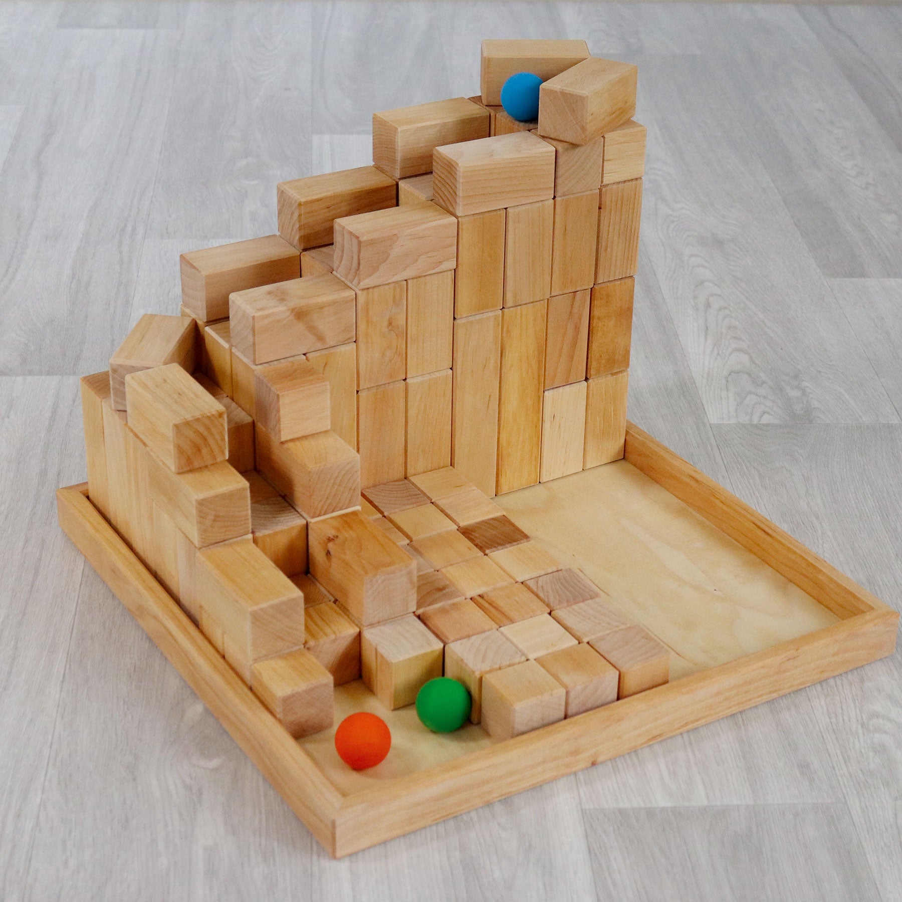 Wooden store pyramid blocks