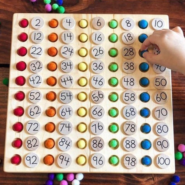 Hundreds Board with Wood Balls