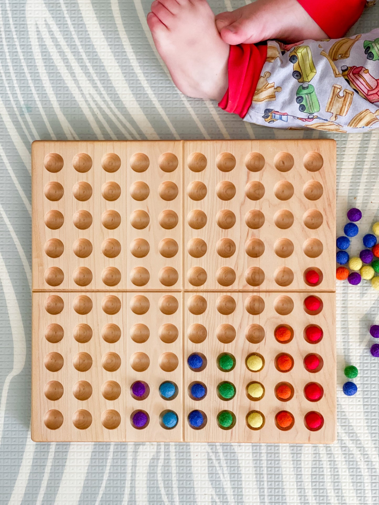 Hundreds Board with Wood Balls