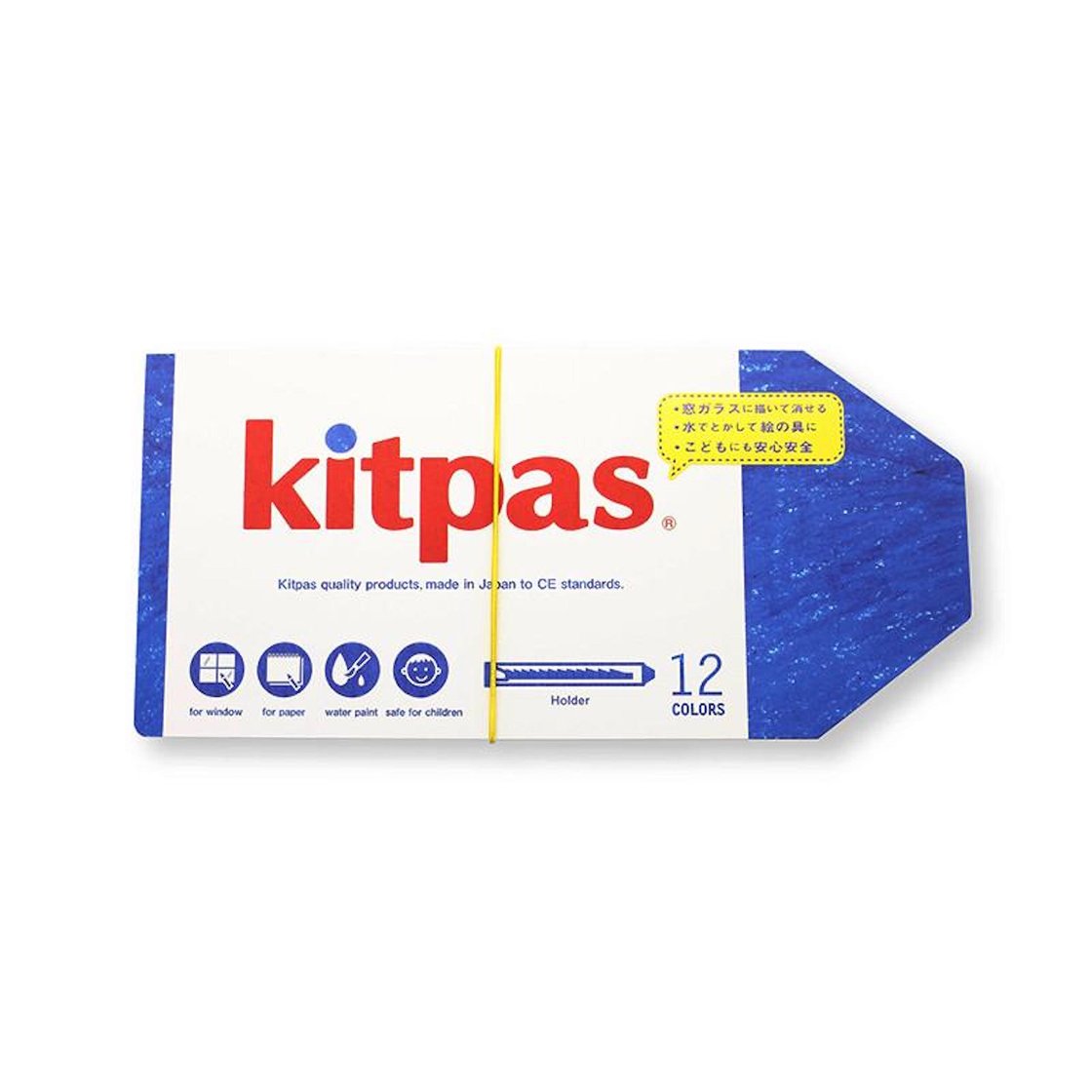 Kitpas Stick Crayons 12 Colours with Holder
