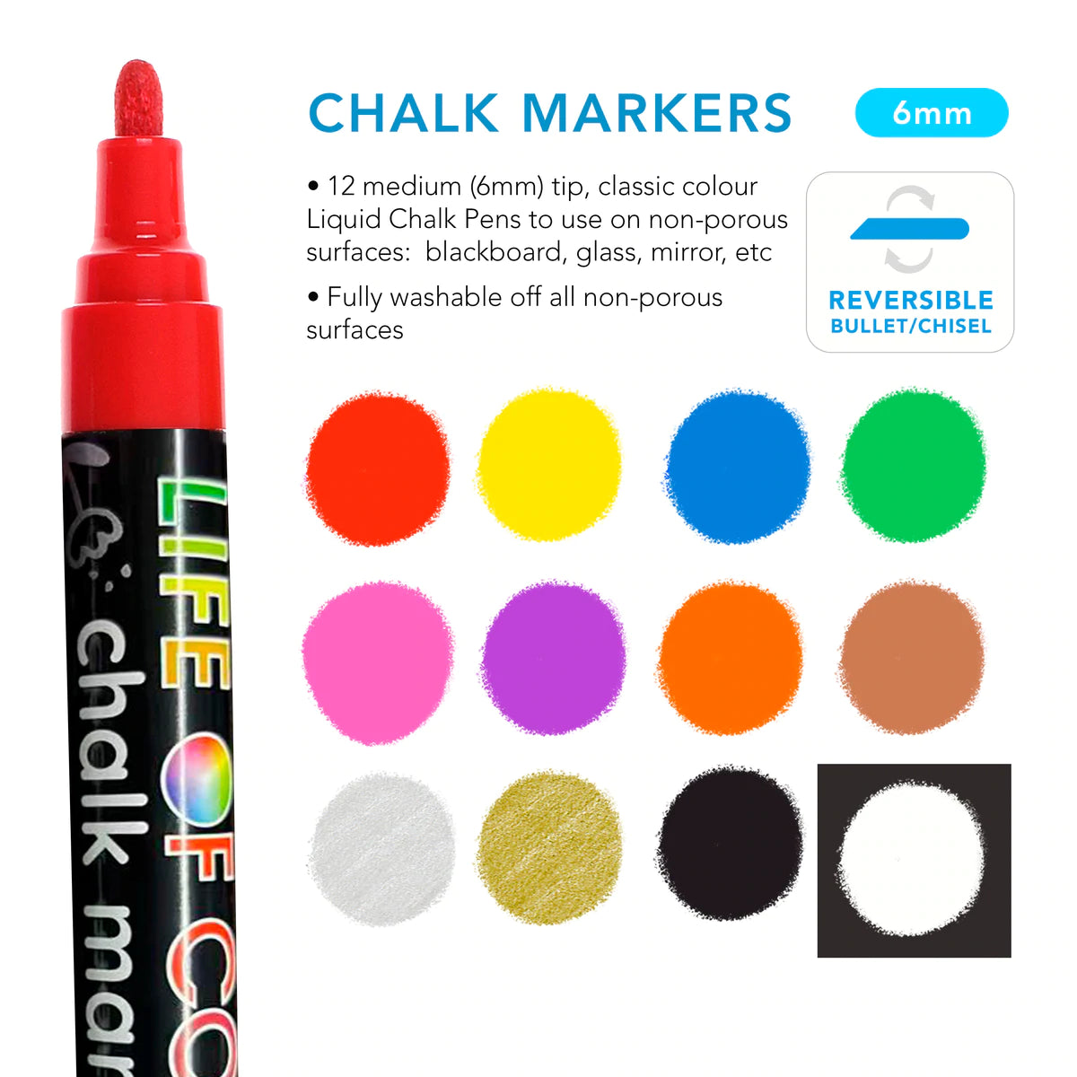 Chalk Ink 6mm - Classic 6 Marker Set