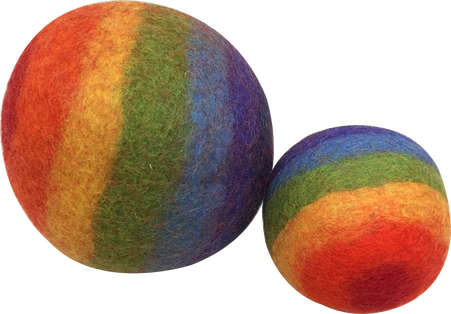 Papoose Rainbow Felt Balls - 2 Pack