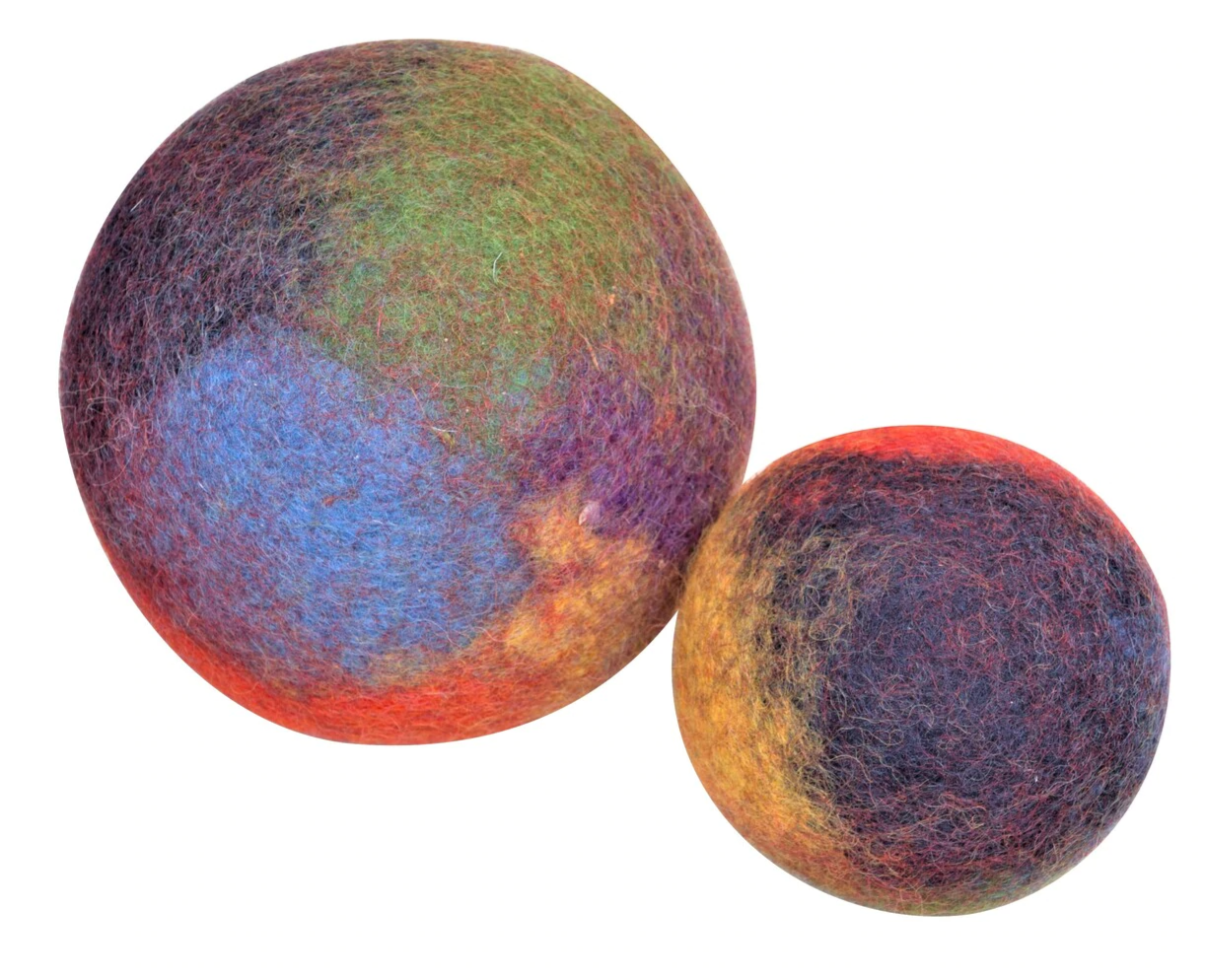 Papoose Rainbow Felt Balls - 2 Pack