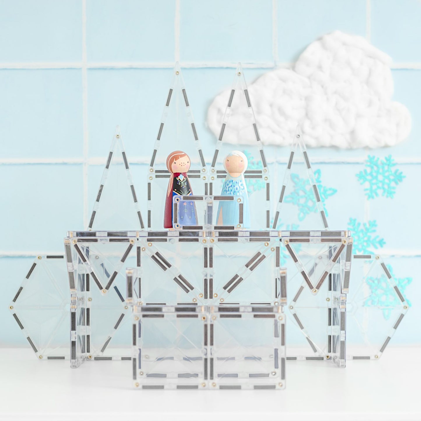 Clear Connetix Tiles - 34 Piece Starter Pack