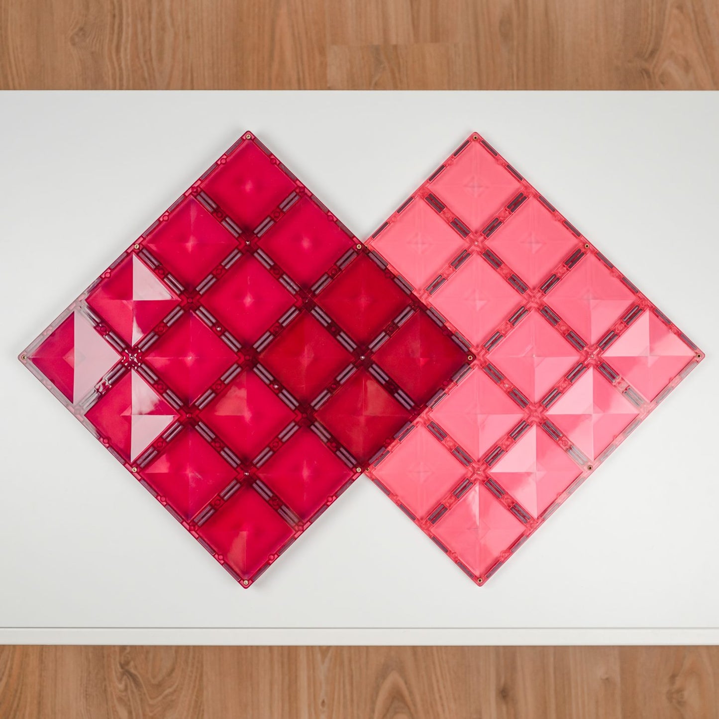 Pastel Connetix Tiles - Base Plate 2 Pack - Pink and Berry