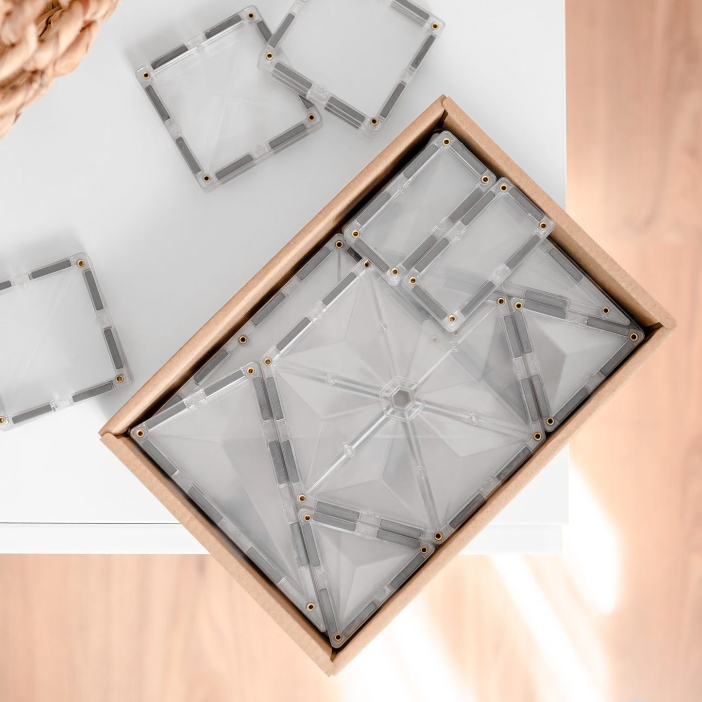 Clear Connetix Tiles - 34 Piece Starter Pack