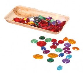 Grimm's 100 small acrylic glitter stones little toy tribe