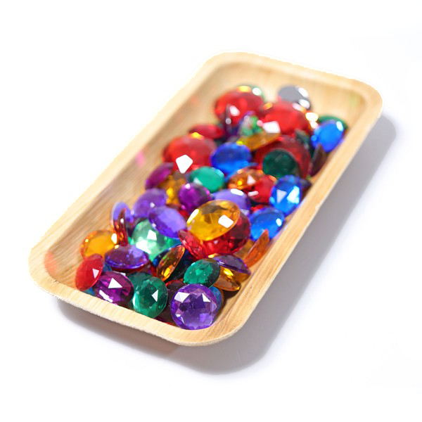 Grimm's 100 small acrylic glitter stones little toy tribe