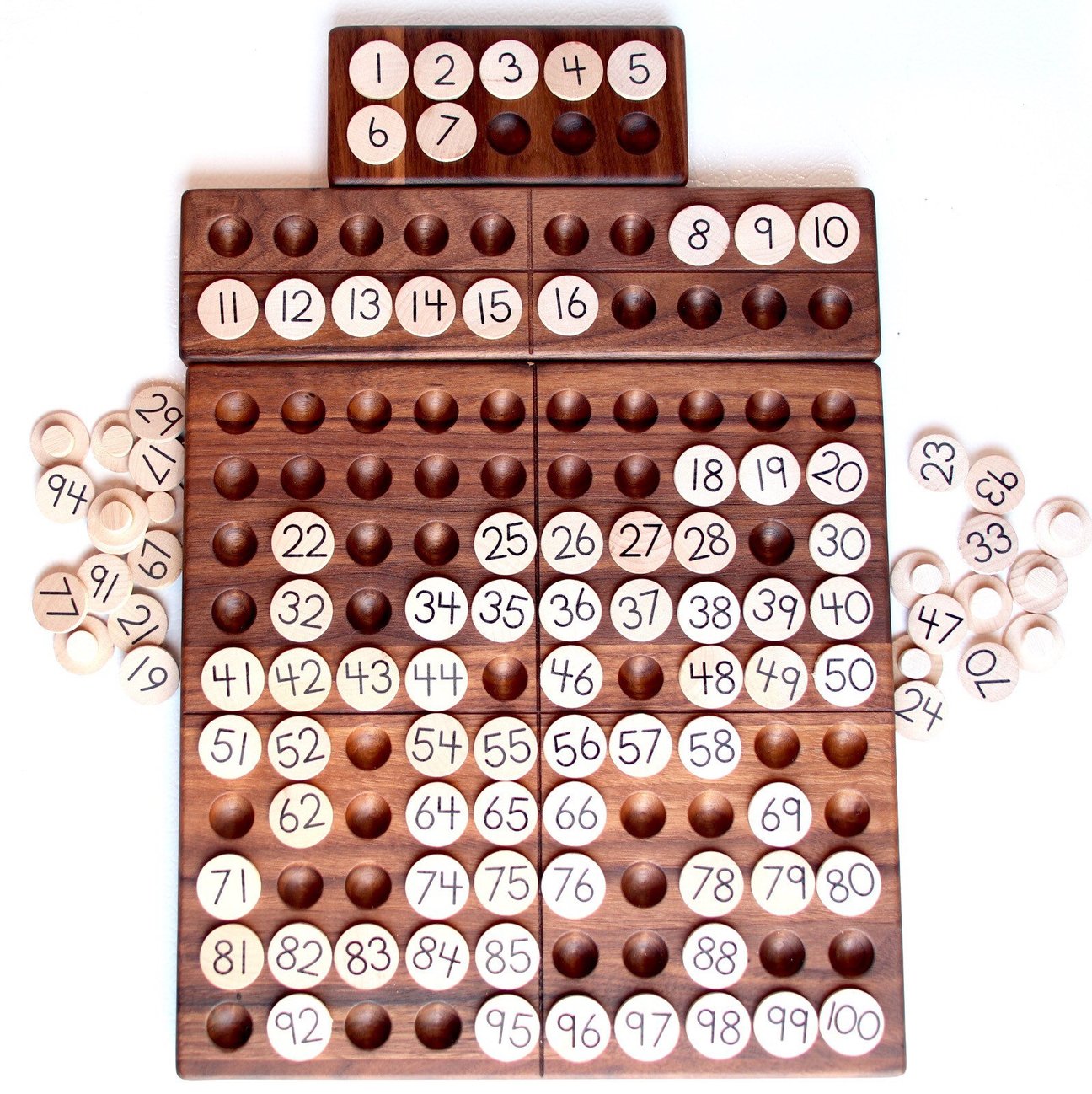 1-100 Number Coins with Pegs