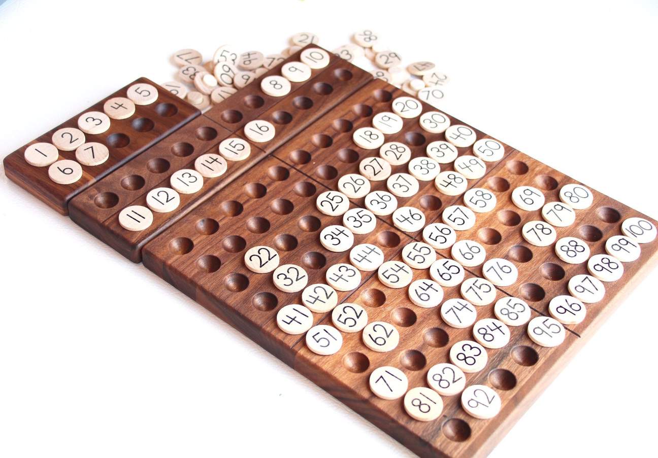 1-100 Number Coins with Pegs