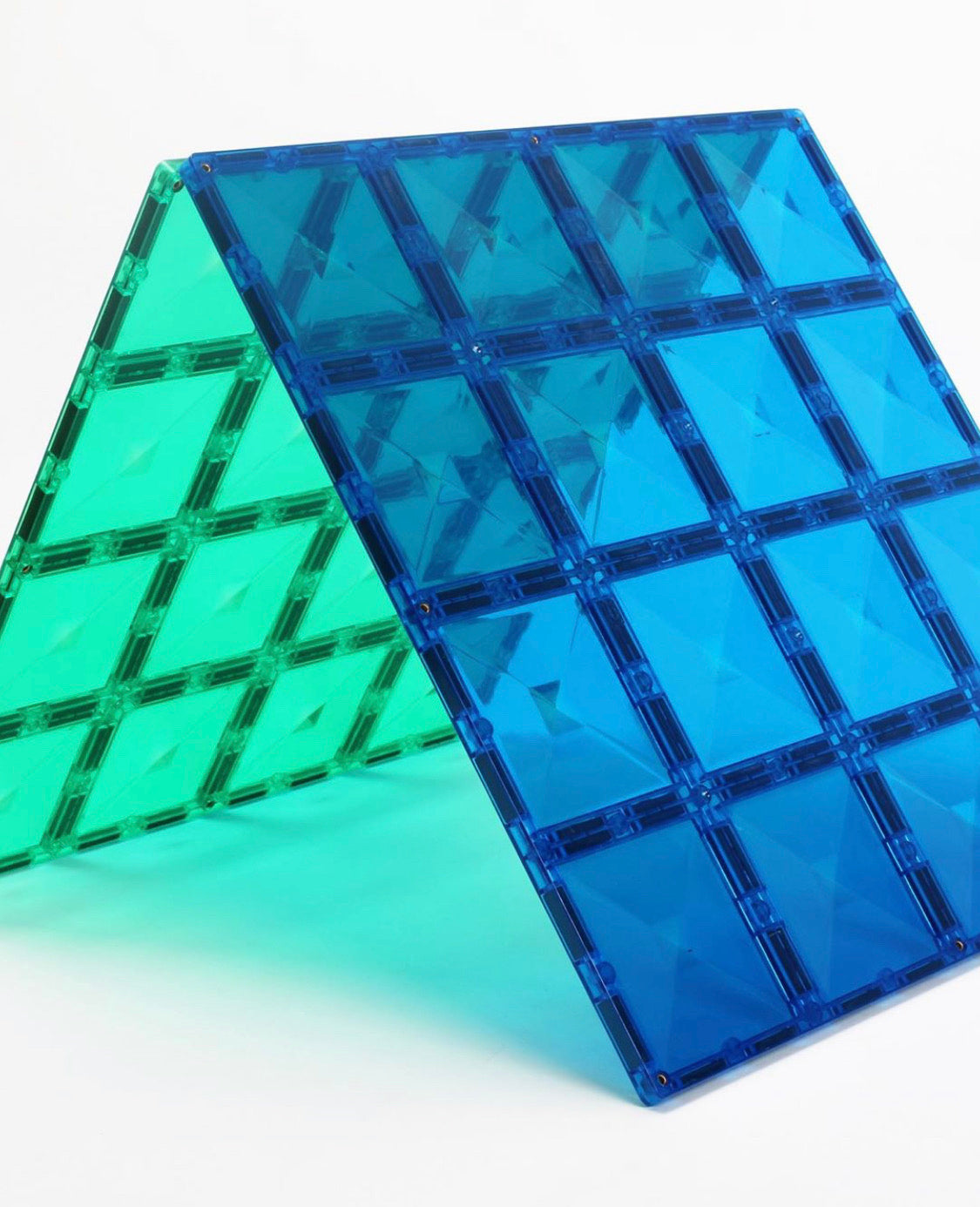 Rainbow Connetix Tiles - Base Plate 2 Pack - Blue and Green
