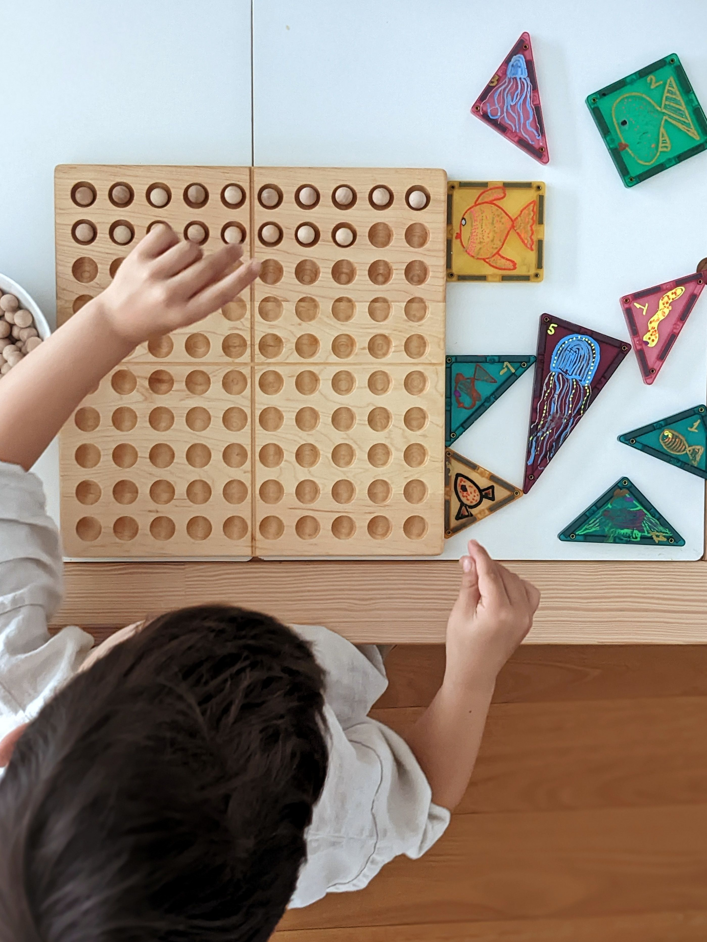 Hundreds Board with Wood Balls