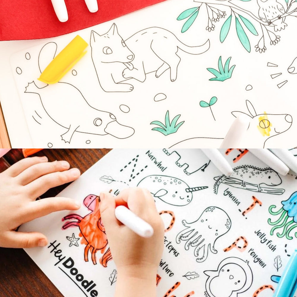 Reusable Drawing Mats - Hey Doodle vs. Scribble Mat