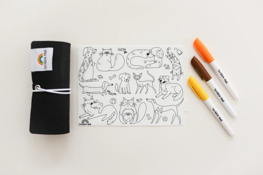 MINI Reusable Scribble Mat - Cats & Dogs